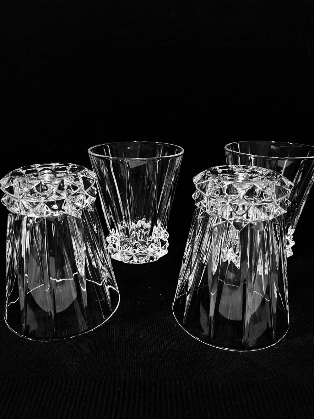 Vintage Rosenthal Blossom Germany Double Old Fashioned Glasses Set of 4